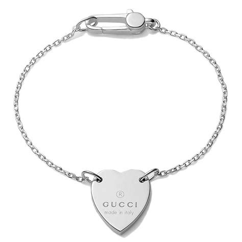 gucci bracelet women heart|heart bracelet with gucci trademark.